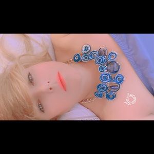 Flower Necklace Gem Pendant lightweight Chains 16” length